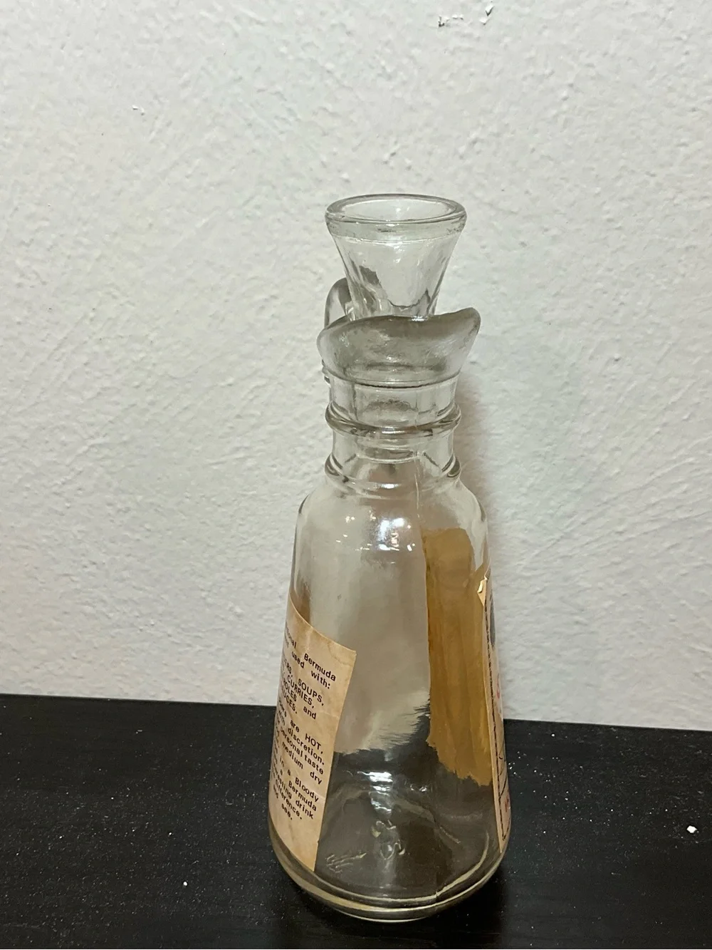 Vintage Hot-Concentrated Sherry Peppers Glass Cruet - Clear